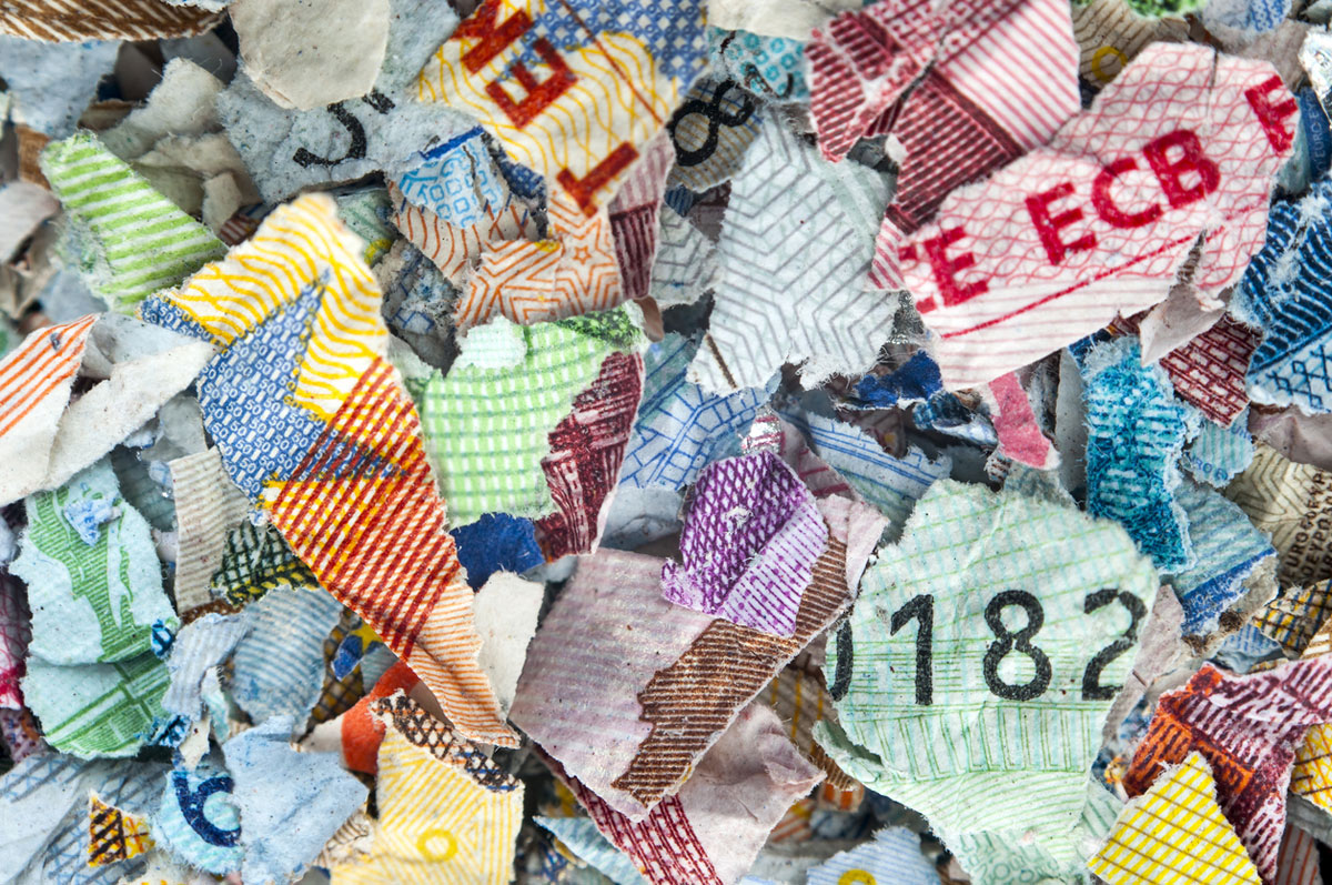 Geldscheinschnippsel Geldscheinschnippsel