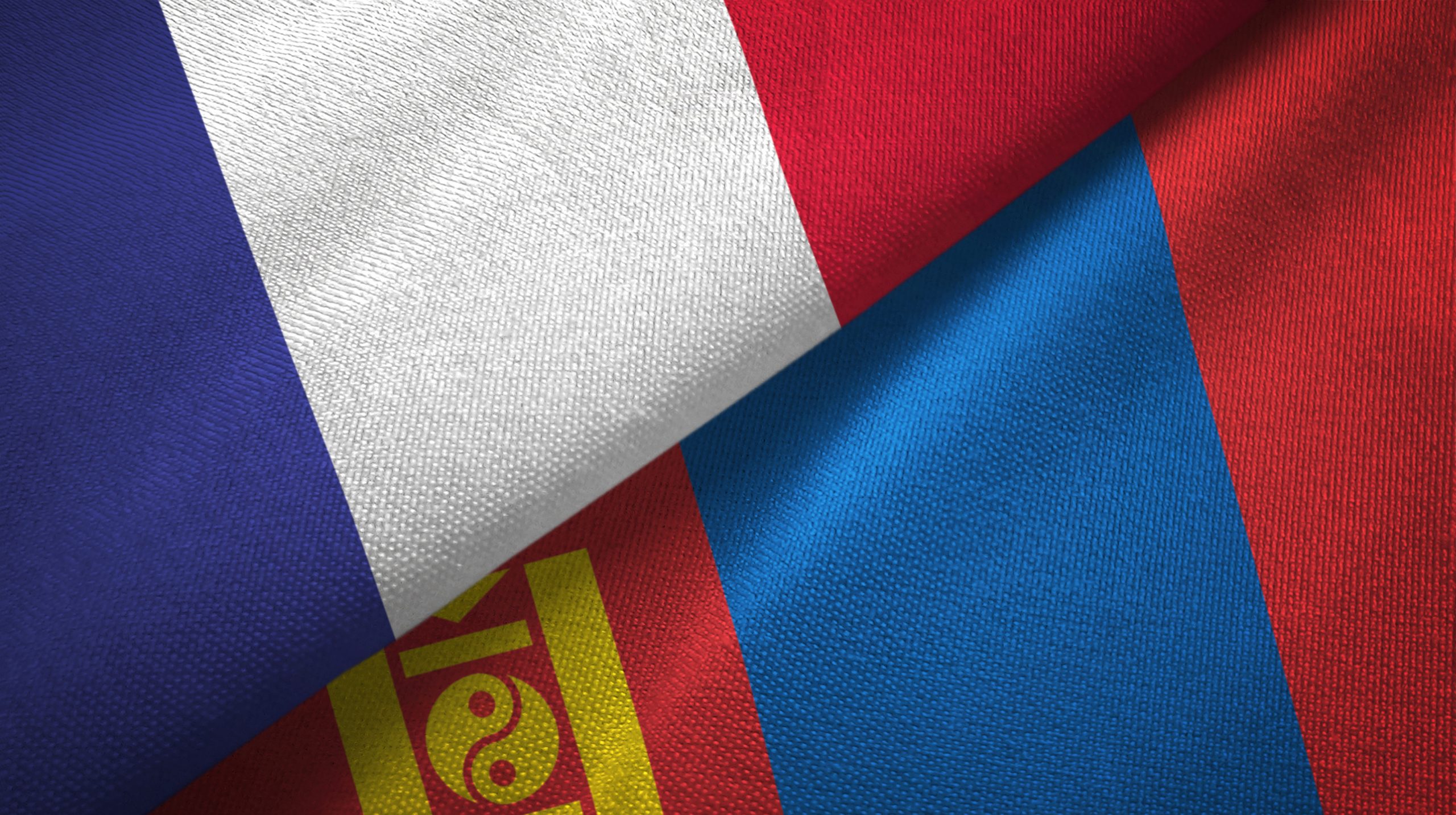 Flags of Mongolia and France