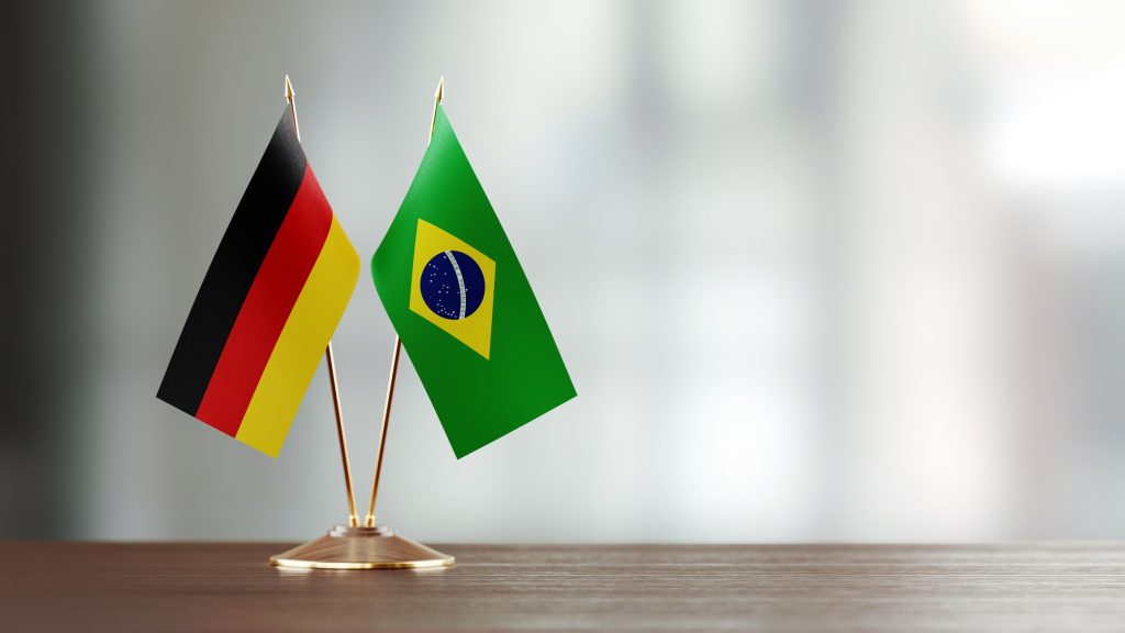 Deutschland-Brasilien-Flaggen-Zusammenarbeit