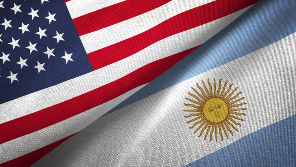 USA-Argentinien-Flaggen