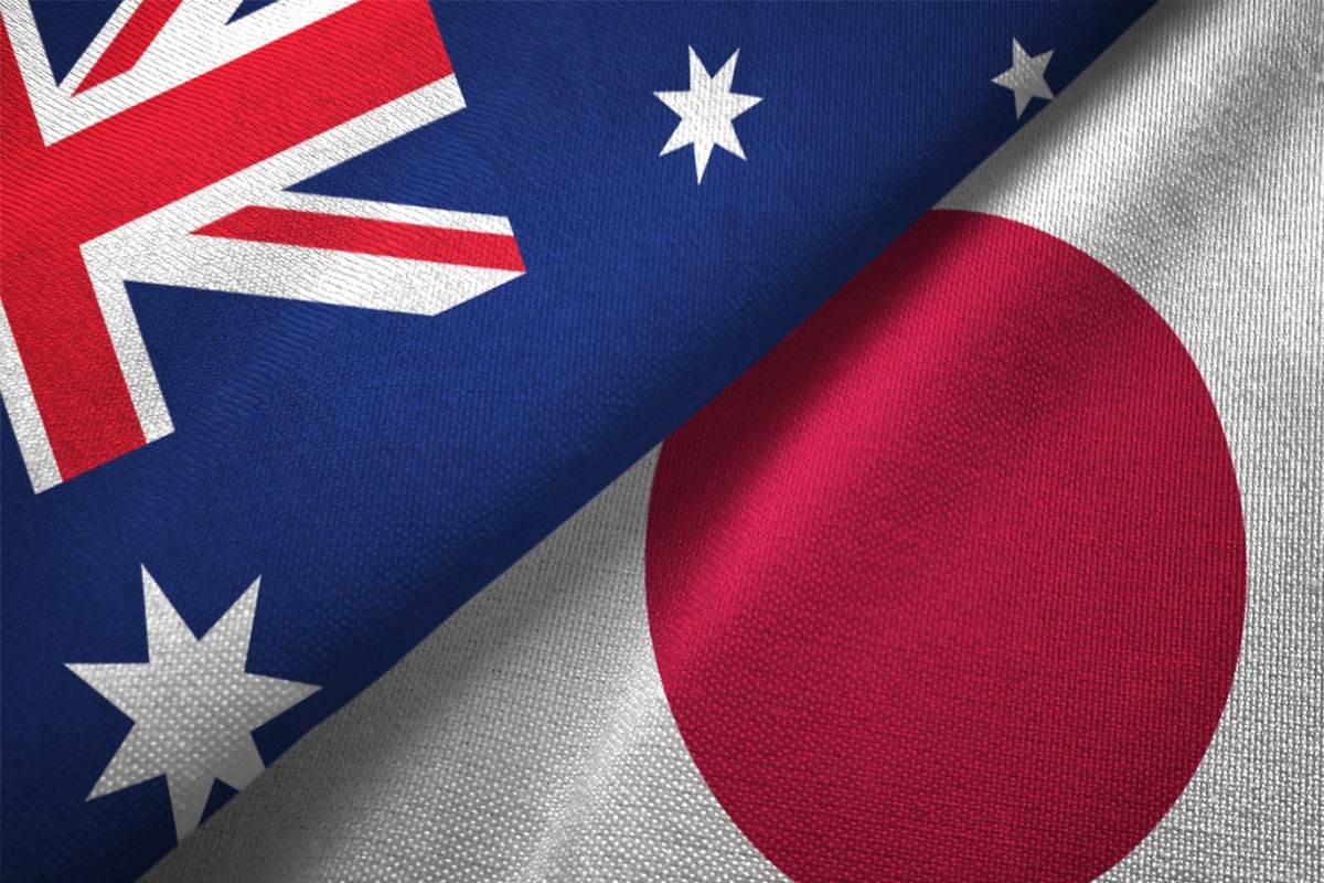 Japan Australien Flagge Japan Australien Flagge