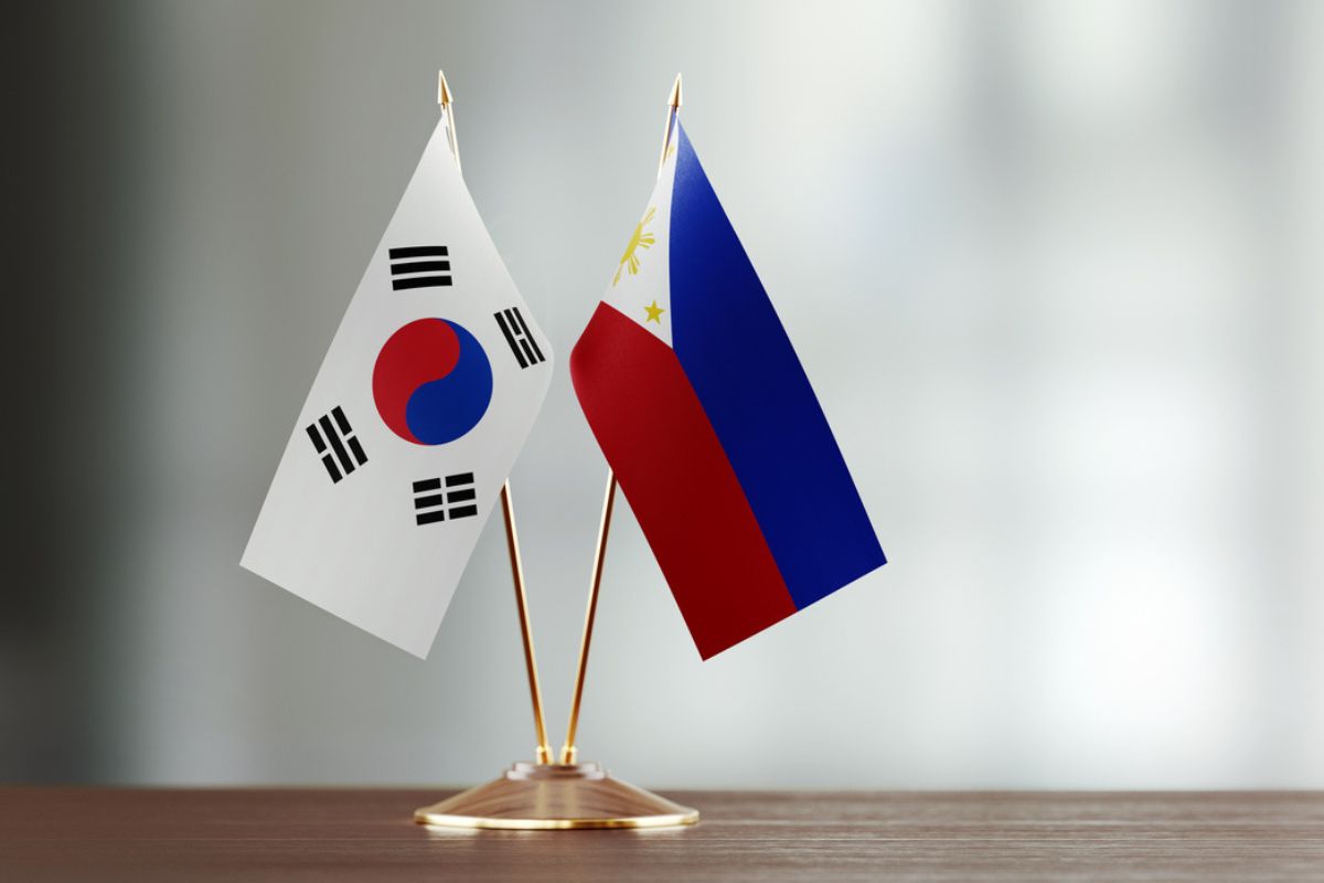 Philippinen Südkorea Flaggen