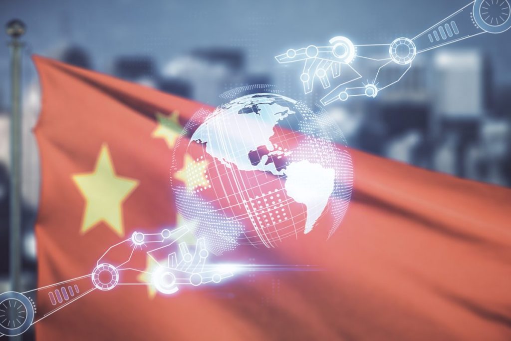 China Flagge technologische Innovation Hightech