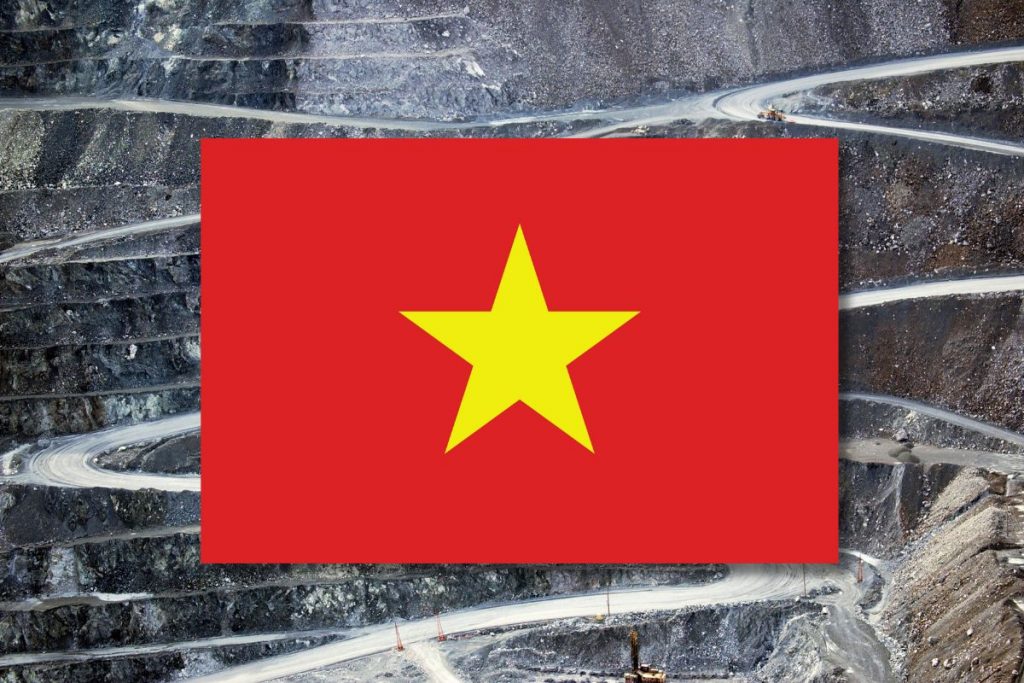 Vietnam Flagge Bergbau Rohstoffe